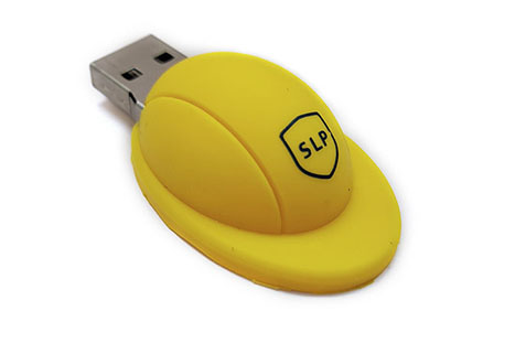 X-040, SLP USB-Speicher gelber Helm 4 GB